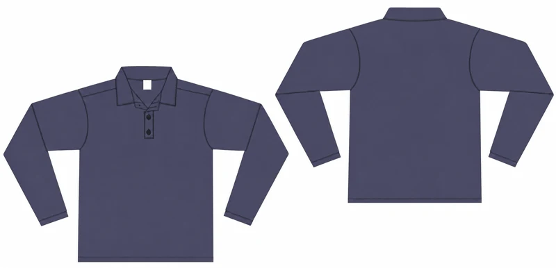 Camisa operacional de manga longa com gola polo